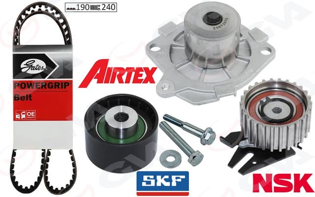 GVA DEVİRDAİMLİ EKSANTRİK GERGİ KİTİ 190x240 BRAVO 96 DOBLO 01 MAREA 99-02 -IDEA 04 1.9JTD KTB317 OEM: 71736726 - GVA 59WPK2530G kodlu oto yedek parça