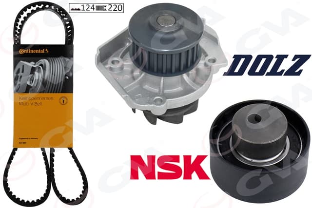 GVA DEVİRDAİMLİ EKSANTRİK GERGİ KİTİ 124x220 BRAVA 1.2 16V-BRAVO I-II 1.2 -1.4-DOBLO 1.4-LINEA-PALIO 1.2 MAREA OEM: 71736717 - GVA 59WPK2915 kodlu oto yedek parça