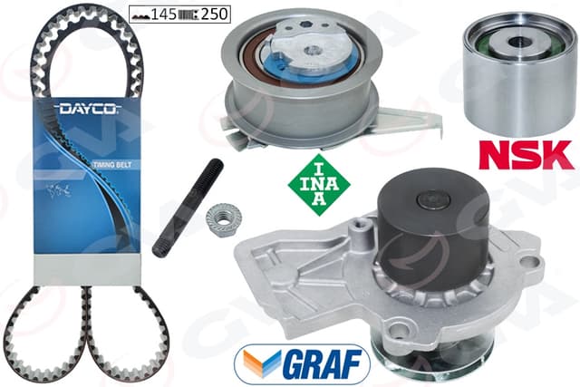 GVA DEVİRDAİMLİ EKSANTRİK GERGİ KİTİ POLO-FABIA 14 IBIZA IV 15 A1 14 CUSA-CUSB-CYZA-CYZB OEM: 04L109119D-04B109244B-04L109243G - GVA 59WPK7505D kodlu oto yedek parça