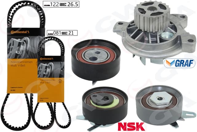 GVA DEVİRDAİMLİ TRİGER SETİ 122x26.5 -081x21 T4 2.5TDI - LT35 2.5TDI ACV-ANJ-AVR OEM: 074198119-074198119H-074198119Q - GVA 59WPK7570 kodlu oto yedek parça