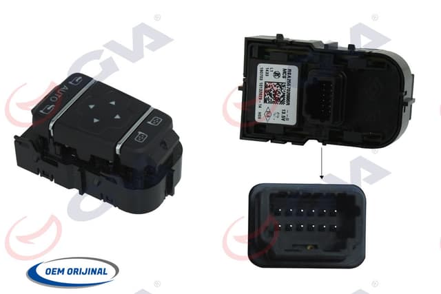 GVA AYNA AYAR DÜĞMESİ CLIO 4 OTOMATİK KATLAMALI OEM: 255702886R - GVA 8014852 kodlu oto yedek parça