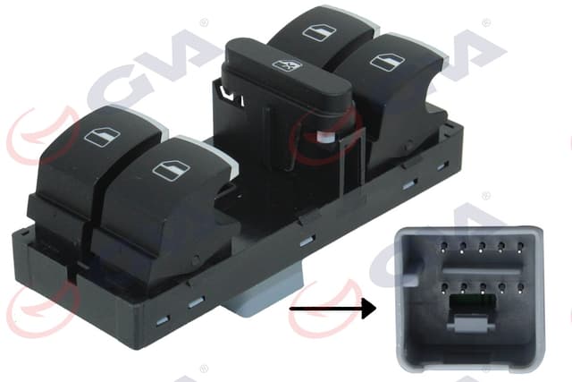 GVA CAM AÇMA ANAHTARI SOL GOLF 6 09-12 -JETTA 11-17 -PASSAT 10-14 -TIGUNAN 08-18 -TOURAN 10-15 - AMAROK 11-16 OEM: 5K4959857A-5K4959857-5K4959857AXSH - GVA 8075064 kodlu oto yedek parça