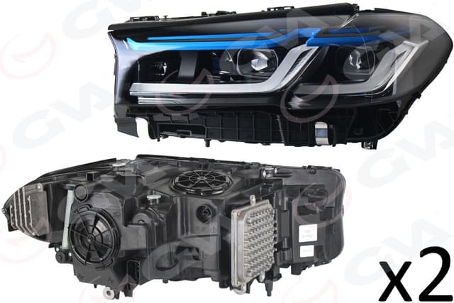 GVA KOMPLE FAR SAG SOL SET MODIFIYE LCI-TIPI LASER-LIGHT BEYINLER UZERINDE BMW G30 2017 2019 OEM: 63119479267-63119479268 - GVA 9107347 kodlu oto yedek parça