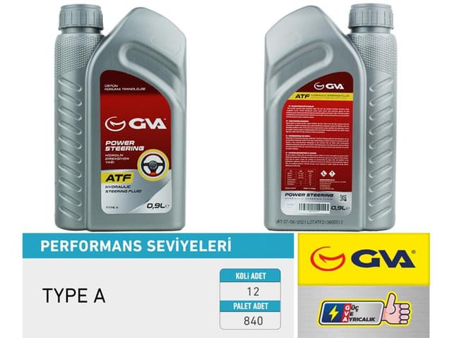 GVA HİDROLİK DİREKSİYON YAĞI ATF 900 ml. PLATINUM KIRMIZI AFT-93165290 OEM: AFT-93165290 - GVA 9920710 kodlu oto yedek parça