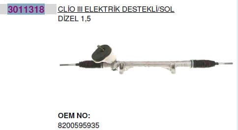 HEMA 3011318 DİREKSİYON KUTUSU ELEKTRİKLİ ALÜM.JANT 16J CLIO III 05 MODUS 04 MICRA III 03 8200124407-48001BC46A-8200565646 OEM: 8200124407-48001BC46A-8200565646 - HEMA A0027307HT kodlu oto yedek parça