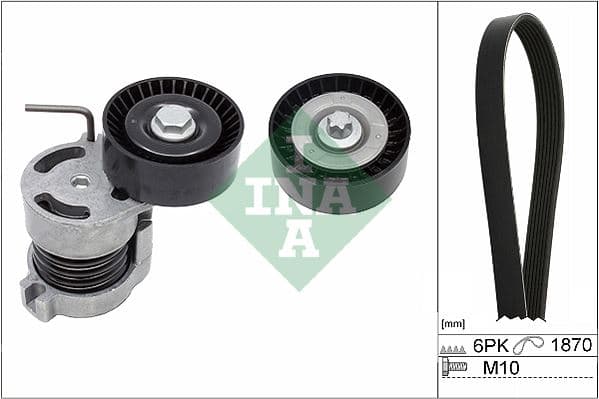 INA V KAYIS SARJ SETI BMW E81 E87 E46 E60 E84 N45 N46 6PK1870 11287524267-11281440378-11287631810 OEM: 11287524267-11281440378-11287631810 - INA 529004410 kodlu oto yedek parça