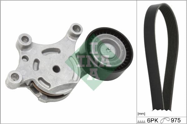 INA ALTERNATÖR GERGİ KİTİ 6PK975 P207-P308-P3008-P5008-PARTNER-BERLINGO-C3-C4-C5-DS3-DS4 1.4-1.6 HDI OEM: 16112778-1611277880-1611277580 - INA 529026110 kodlu oto yedek parça