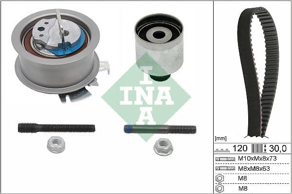 INA TRİGER SETİ 120x30 T5-CADDYIII-JETTA-GOLFV-1.4-1.9TDI AVB-AVF-AWX-AXB-BJB-BLS-BKC-AMF-BNV-AMF-BNM OEM: 038198119A-038198119C-038198119G - INA 530020110 kodlu oto yedek parça