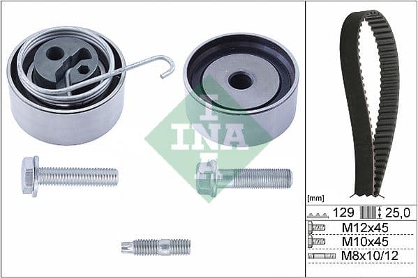 INA EKSANTRİK GERGİ KİTİ 129x250 ASTRA G 03-05 -ASTRA H 04- - 1.7 CDTI Z17DTL-Z17DTH-Y17DT 93196788-1606360 OEM: 93196788-1606360 - INA 530049110 kodlu oto yedek parça