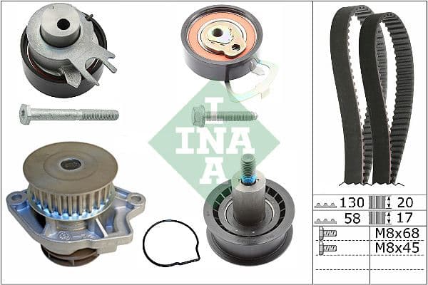 INA DEVİRDAİMLİ TRİGER SETİ GOLF-BORA-CADDYII-III-GOLF IV-POLO-OCTAVIA 1.4-1.6 16V AFY-AFK 5PARÇA 036198119C OEM: 036198119C - INA 530053830 kodlu oto yedek parça