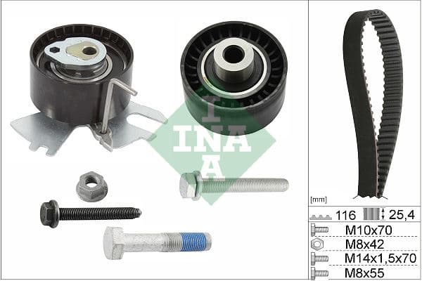 INA EKSANTRİK GERGİ KİTİ P308-P407-P508-P3008-P5008-C4-C5-DS4-JUMPY-SCUDO-CMAX-FOCUS-GALAXY 2.0HDI 10 > OEM: 0831.W1-9467611180-1683833 - INA 530055810 kodlu oto yedek parça