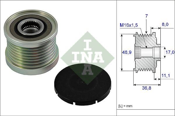 INA ALTERNATÖR KASNAĞI RULMANI LGN II 01- -MGN II-III 08- -TRAFIC II 06- -MASTER II 06- 1.9DCI 7701062985 OEM: 7701062985 - INA 535008110 kodlu oto yedek parça