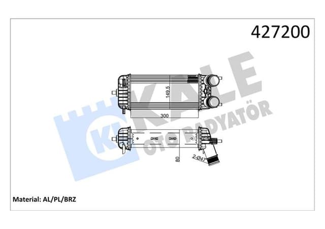 KALE INTERCOOLER COURIER FIESTA 1.5TDCI 1.6TDCI 18 JT766K775BA-JT766K775DA OEM: JT766K775BA-JT766K775DA - KALE 020CAC140 kodlu oto yedek parça