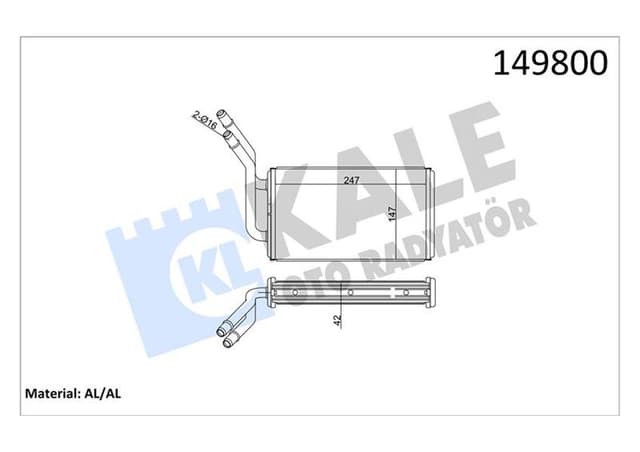 KALE KALORIFER RADYATORU TRANSIT TURBO 96 99 TRANSIT V184 2.0TDCI 2.4TDCI 01 06 2 SIRA ALB YC1H18476AB-4042575 OEM: YC1H18476AB-4042575 - KALE 0288892AB kodlu oto yedek parça