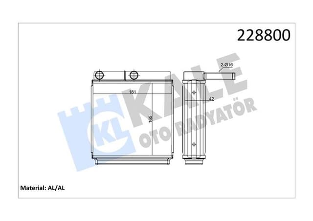 KALE KALORİFER RADYATÖRÜ J9 1 SIRA ALB SİSTEM P.80767 OEM: P.80767 - KALE 0481811AB kodlu oto yedek parça