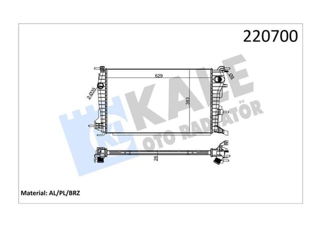 KALE RADYATÖR RENAULT FLUENCE DIESEL 1 SIRA ALB SİSTEM 214100068R-8671095333 OEM: 214100068R-8671095333 - KALE 0559021AB kodlu oto yedek parça