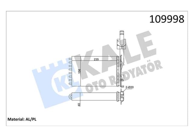KALE KALORİFER RADYATÖRÜ R21 OPTIMA-CNCRD AC KLİMASIZ 234x157x42 2 SIRA AL PL SİSTEM 7701032297 OEM: 7701032297 - KALE 0584872AL kodlu oto yedek parça