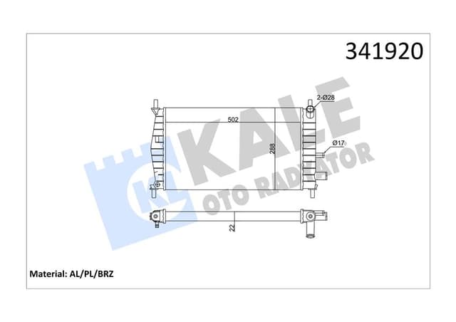 KALE MOTOR SU RADYATORU FIESTA IV 96 02 MAZDA 121 III 1.0 / 1.3 KLIMASIZ XS6H8005DA-96FB8005AC-1001855 OEM: XS6H8005DA-96FB8005AC-1001855 - KALE 341920 kodlu oto yedek parça