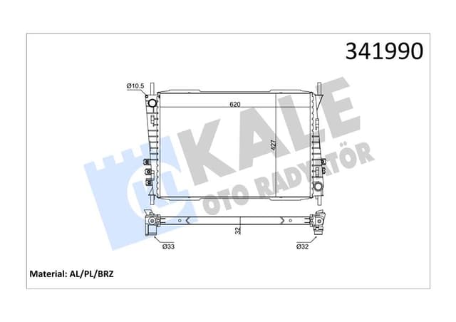 KALE MOTOR SU RADYATORU FMBA FMBB QJBA XB AJ-V6 JAGUAR X-TYPE I X400 2003 2009 C2S20551-C2S31599-C2S42756 OEM: C2S20551-C2S31599-C2S42756 - KALE 341990 kodlu oto yedek parça