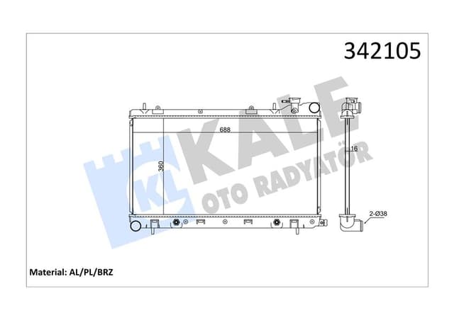 KALE RADYATÖR SUBARU SUBARU FORESTER AL-PL-BRZ 45111SA030-45111SA031-45119SA050 OEM: 45111SA030-45111SA031-45119SA050 - KALE 342105 kodlu oto yedek parça