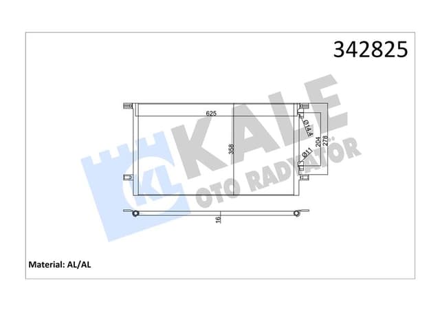KALE KLİMA KONDENSERİ LAGUNA I-GRANDTOUR AL-AL 7701045346 OEM: 7701045346 - KALE 342825 kodlu oto yedek parça