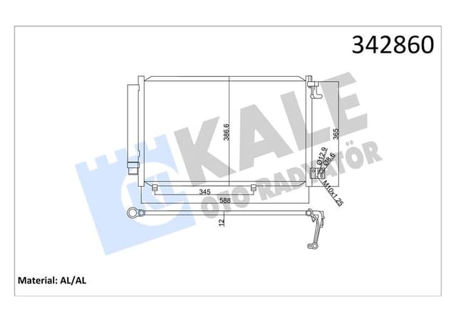 KALE KLIMA RADYATORU KONDENSERİ FIESTA VI 1.25 1.4 16V 1.4TDCI 08 14 8V5119710BD-8V5119710BB-AP3J19710CA OEM: 8V5119710BD-8V5119710BB-AP3J19710CA - KALE 342860 kodlu oto yedek parça