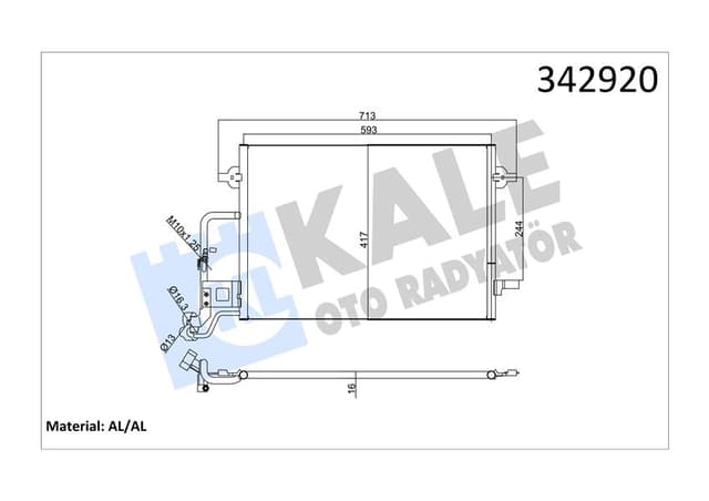 KALE KLİMA KONDENSERİ VW PASSAT-VARİANT SKODA SUPERB AL-AL 3B0260401B-3B0260401-3B0260401A OEM: 3B0260401B-3B0260401-3B0260401A - KALE 342920 kodlu oto yedek parça