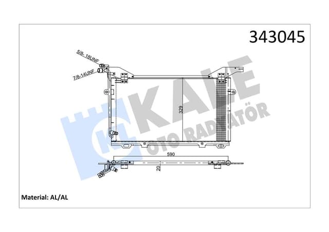KALE KLIMA RADYATORU MERCEDES E-CLASS W210 S210 A2108300470 OEM: A2108300470 - KALE 343045 kodlu oto yedek parça