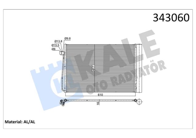KALE KLIMA RADYATORU BMW M54 N62 N73 E60 E65 E63 E64 64509122825 OEM: 64509122825 - KALE 343060 kodlu oto yedek parça