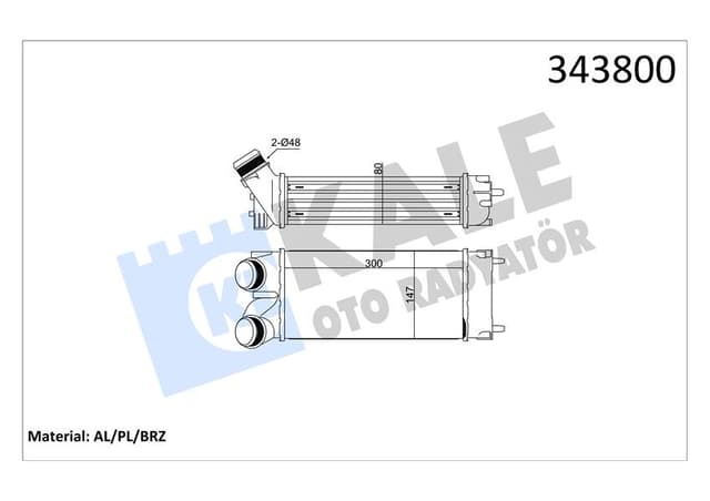 KALE TURBO RADYATÖRÜ INTERCOOLER BERLINGO 04 C4 04 P308 07 PARTNER 04 1.6HDI AL/PL/BRZ 300x147x76 0384.L4 OEM: 0384.L4 - KALE 343800 kodlu oto yedek parça