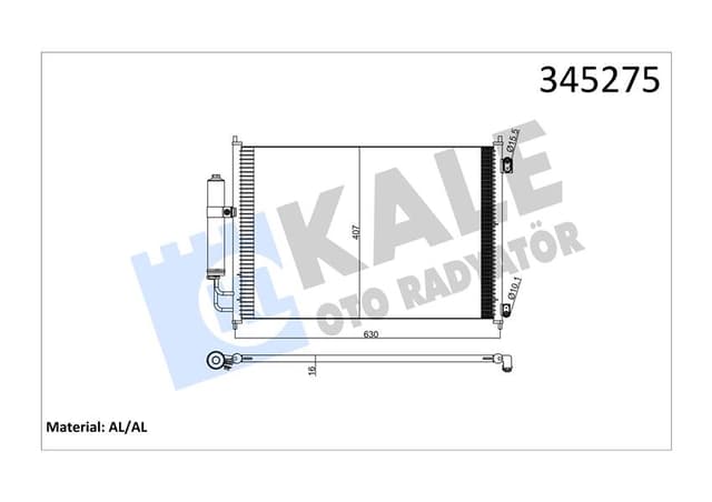 KALE KLİMA KONDENSERİ NISSAN X-TRAİL DİZEL-BENZİN 07 642X388X16 OTO.-MEK. AL/AL 92100JG000 OEM: 92100JG000 - KALE 345275 kodlu oto yedek parça