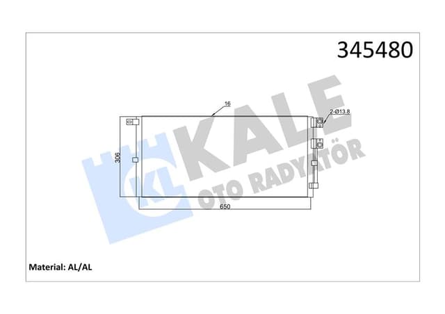 KALE KLIMA RADYATORU X-TYPE I X400 03 09 C2S45122-C2S31605 OEM: C2S45122-C2S31605 - KALE 345480 kodlu oto yedek parça