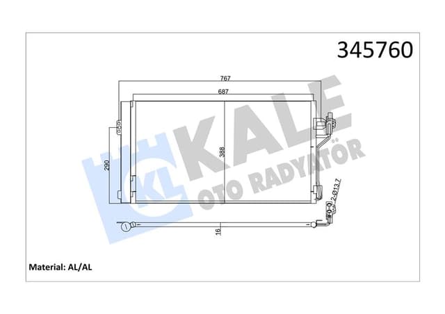 KALE KLIMA RADYATORU MERCEDES VITO W639 03 A6398350800 OEM: A6398350800 - KALE 345760 kodlu oto yedek parça