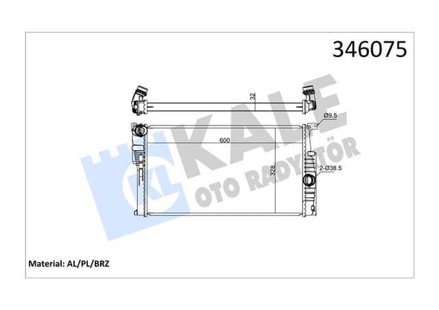 KALE MOTOR SU RADYATORU BMW N13 N47 N B37 B47 F20 F30 F32 F34 I3 17117600511 OEM: 17117600511 - KALE 346075 kodlu oto yedek parça
