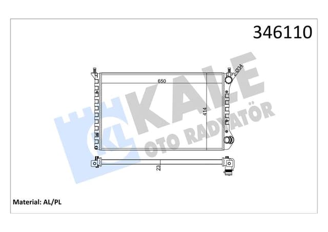 KALE RADYATÖR DOBLO-DOBLO CARGO 1.4 10/05 1.6-1.9D 01 MEK AC AL/PL/BRZ 51867711-46749018-51779232 OEM: 51867711-46749018-51779232 - KALE 346110 kodlu oto yedek parça