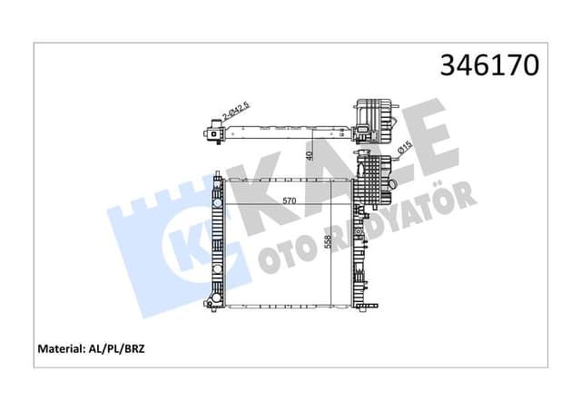 KALE MOTOR SU RADYATORU MERCEDES VITO W638 96 03 KLIMASIZ A6385011601 OEM: A6385011601 - KALE 346170 kodlu oto yedek parça