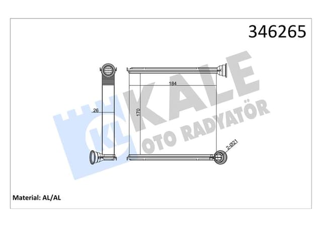 KALE KALORİFER RADYATÖRÜ GOLF 7-PASSAT-TIGUAN-ARTEON-SUPERB-OCTAVIA-A3-LEON-12 170X185X26 5Q0819031-5Q0819031B OEM: 5Q0819031-5Q0819031B - KALE 346265 kodlu oto yedek parça
