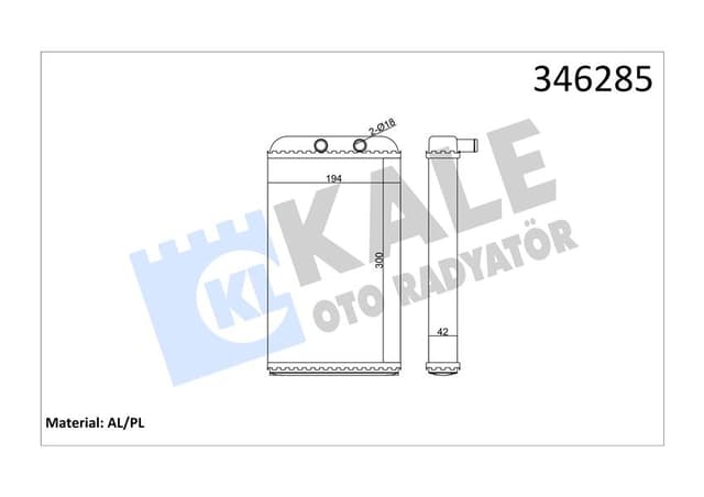KALE KALORİFER RADYATÖRÜ DUCATO-BOXER-JUMPER2.5TDI-2.8TDI 94-02 6448.H8-46722710 OEM: 6448.H8-46722710 - KALE 346285 kodlu oto yedek parça