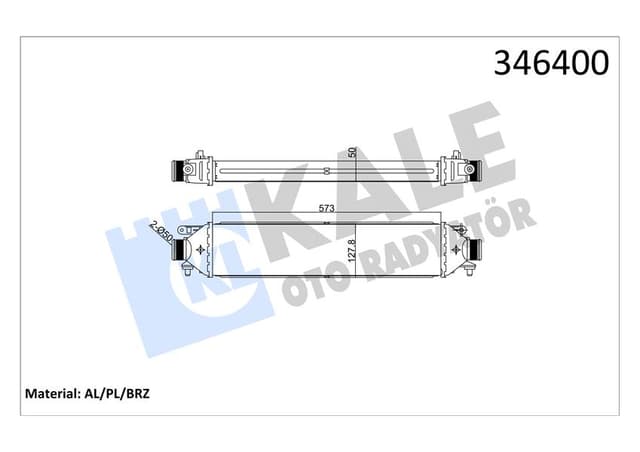 KALE TURBO RADYATÖRÜ INTERCOOLER BRAVO 07 PUNTO 1.4TJET-1.6DMTJ-1.9 DMTJ 05 199A8.000 572x127x50 51783791-55700635 OEM: 51783791-55700635 - KALE 346400 kodlu oto yedek parça