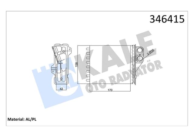 KALE KALORİFER RADYATÖRÜ LOGAN 05 DUSTER 10 SANDERO 10 170x158 6001547484 OEM: 6001547484 - KALE 346415 kodlu oto yedek parça