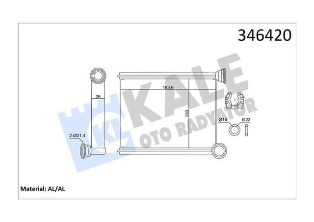 KALE KALORİFER RADYATÖRÜ CLIO IV-LOGAN II 13 271153553R OEM: 271153553R - KALE 346420 kodlu oto yedek parça