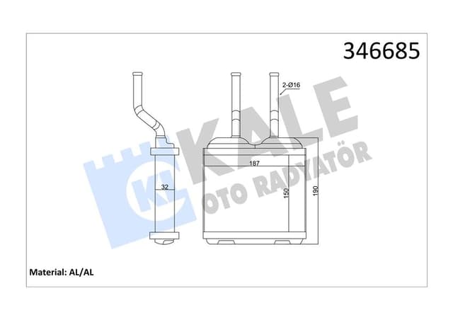 KALE KALORİFER RADYATÖRÜ CORSA B 93-00 -TIGRA 94-98 -COMBO 182x155 1618020-52463287-62459431 OEM: 1618020-52463287-62459431 - KALE 346685 kodlu oto yedek parça