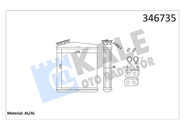 KALE KALORIFER RADYATORU 204DTD AJ20D4 DISCOVERY SPORT L550 FREELANDER 2 L359 R.R EVOQUE L538 VOLVO V60 I S80 2 S60 2 LR002632-30767275 OEM: LR002632-30767275 - KALE 346735 kodlu oto yedek parça
