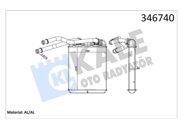 KALE KALORİFER RADYATÖRÜ VW TOUAREG 02 AUDİ Q7 10 7L0819031-7L0819031A-95557232600 OEM: 7L0819031-7L0819031A-95557232600 - KALE 346740 kodlu oto yedek parça