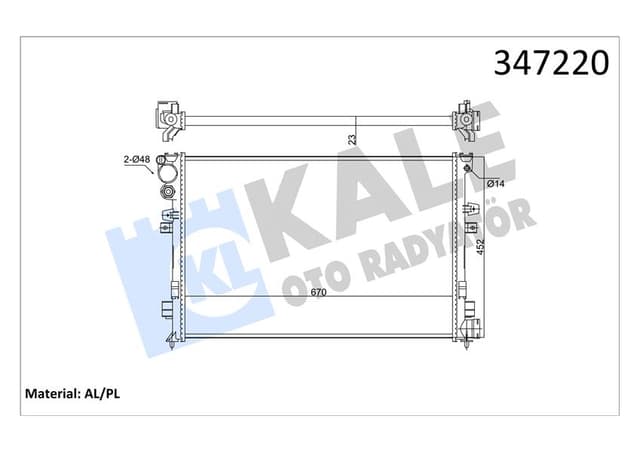KALE RADYATÖR SCUDO/P806 1.8i-2.0i 8V-2.0i 16V AL/MKNK 1301.W2-1301.W4-1301.P2-1301.P3 OEM: 1301.W2-1301.W4-1301.P2-1301.P3 - KALE 347220 kodlu oto yedek parça