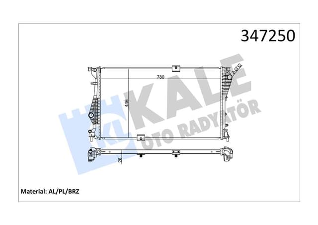KALE RADYATÖR TRAFIC II-VIVARO 2.0 DCİ-CDTİ 06 M9R 780x462.25x27 MEK AC /- 214109682R-4406359-93865588 OEM: 214109682R-4406359-93865588 - KALE 347250 kodlu oto yedek parça