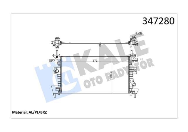 KALE MOTOR SU RADYATORU FOCUS III C MAX 11 1.6TI VCT 1.6 ZETEC EFI AL PL BRZ BV618005AD-1705805-1727475 OEM: BV618005AD-1705805-1727475 - KALE 347280 kodlu oto yedek parça