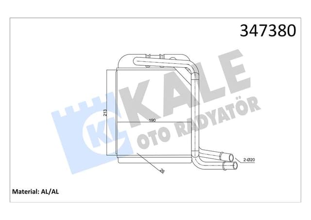 KALE KALORİFER RADYATÖRÜ TRANPORTER T5-T6 03 7H1819031-7H0819031 OEM: 7H1819031-7H0819031 - KALE 347380 kodlu oto yedek parça