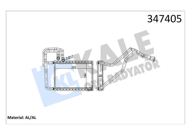 KALE KALORİFER RADYATÖRÜ KIA CERATO 1.5L D4FA CRDİ 05-06 1.6L G4ED benzinli 04-09 2.0L D4EA dizel 04-06 - ALEMİNYUM 971382F000-971382F005 OEM: 971382F000-971382F005 - KALE 347405 kodlu oto yedek parça