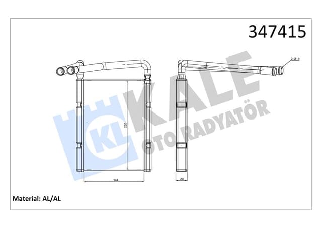 KALE KALORİFER RADYATÖRÜ KIA RIO 1.4L G4EE benzinli 05-10 1.6L G4ED benzinli 05-10 1.5L CRDİ 4 silindi r 05- - ALEMİNYUM 971381G000 OEM: 971381G000 - KALE 347415 kodlu oto yedek parça
